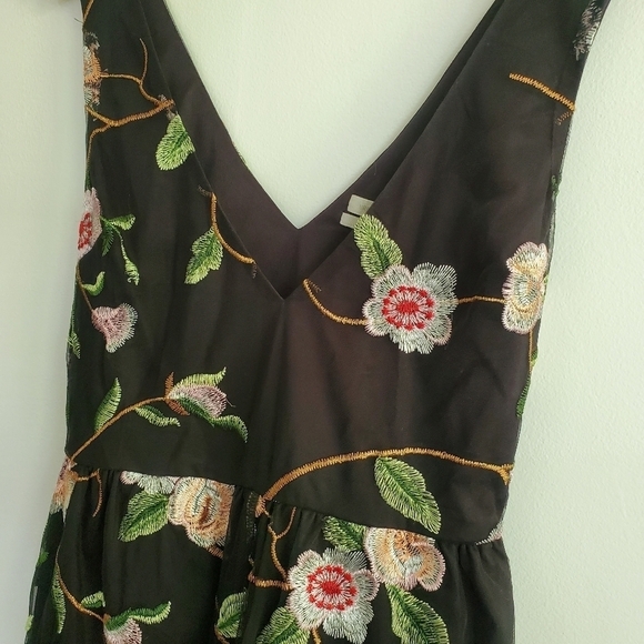 Urban Outfitters Floral Embroidered Mesh Romper - Picture 4 of 9